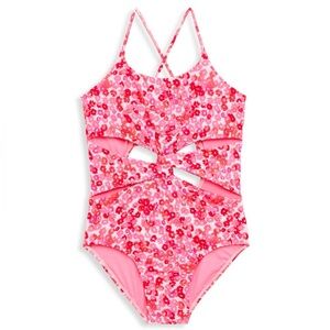 Peixoto Pink Floral Cutout One-Piece